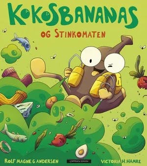 Omslag: "Kokosbananas og stinkomaten" av Rolf Magne G. Andersen