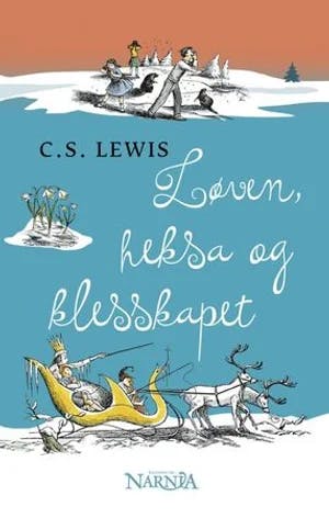 Omslag: "Løven, heksa og klesskapet" av C.S. Lewis