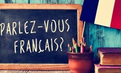 Illustrasjonsbilde med tekst: "Snakker du fransk?" og det franske flagg