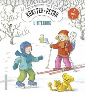 Omslag: "Karsten og Petra går på ski og skøyter" av Tor Åge Bringsværd